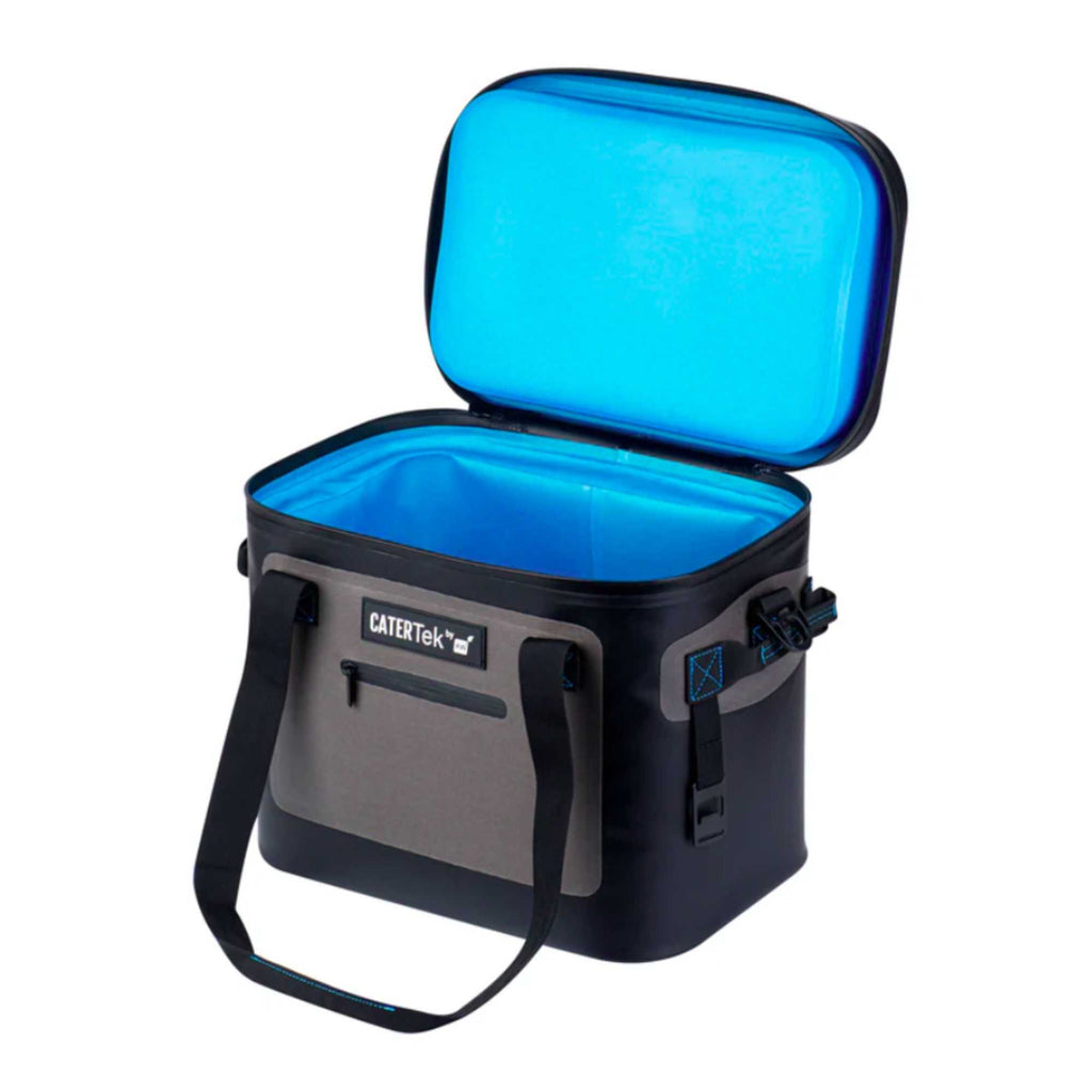 Cater Tek Black and Gray Insulated Soft Cooler - Holds 30 Cans, with Bottle Opener - 18 1/2" x 10 3/4" x 12 3/4" - 1 count box