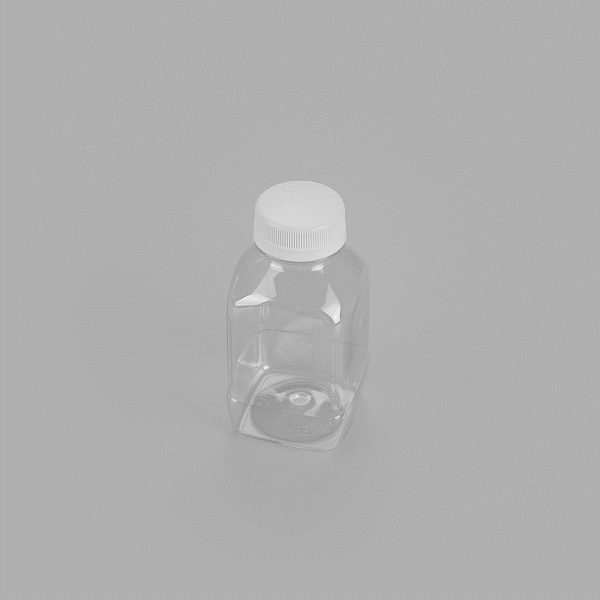 Bottle Tek 10 Square Clear 8 oz Plastic Juice Bottles with Safety Caps - Includes 10 Labels, 1 Funnel and 1 Cleaning Brush