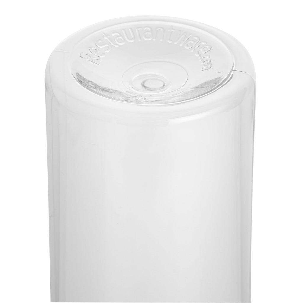Bottle Tek 100 Round Clear 8 oz Plastic Juice Bottles with Safety Caps - Includes 100 Labels, 10 Funnels and 10 Cleaning Brushes