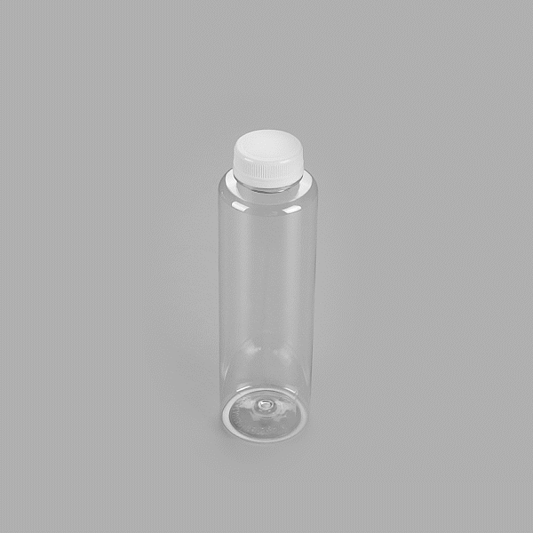 Bottle Tek 100 Round Clear 16 oz Plastic Juice Bottles with Safety Caps - Includes 100 Labels, 10 Funnels and 10 Cleaning Brushes