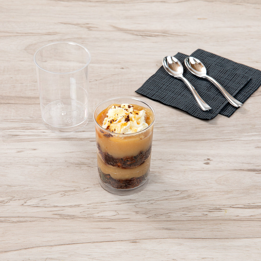 Mini Serve 5 oz Round Clear Plastic Dessert Cup - 2 1/4" x 2 1/4" x 3 1/4" - 100 count box