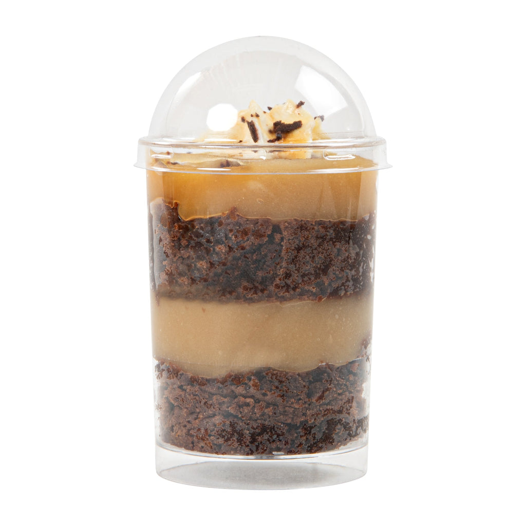 Mini Serve Round Clear Plastic Dome Lid - Fits 5 oz Dessert Cup - 25 count box