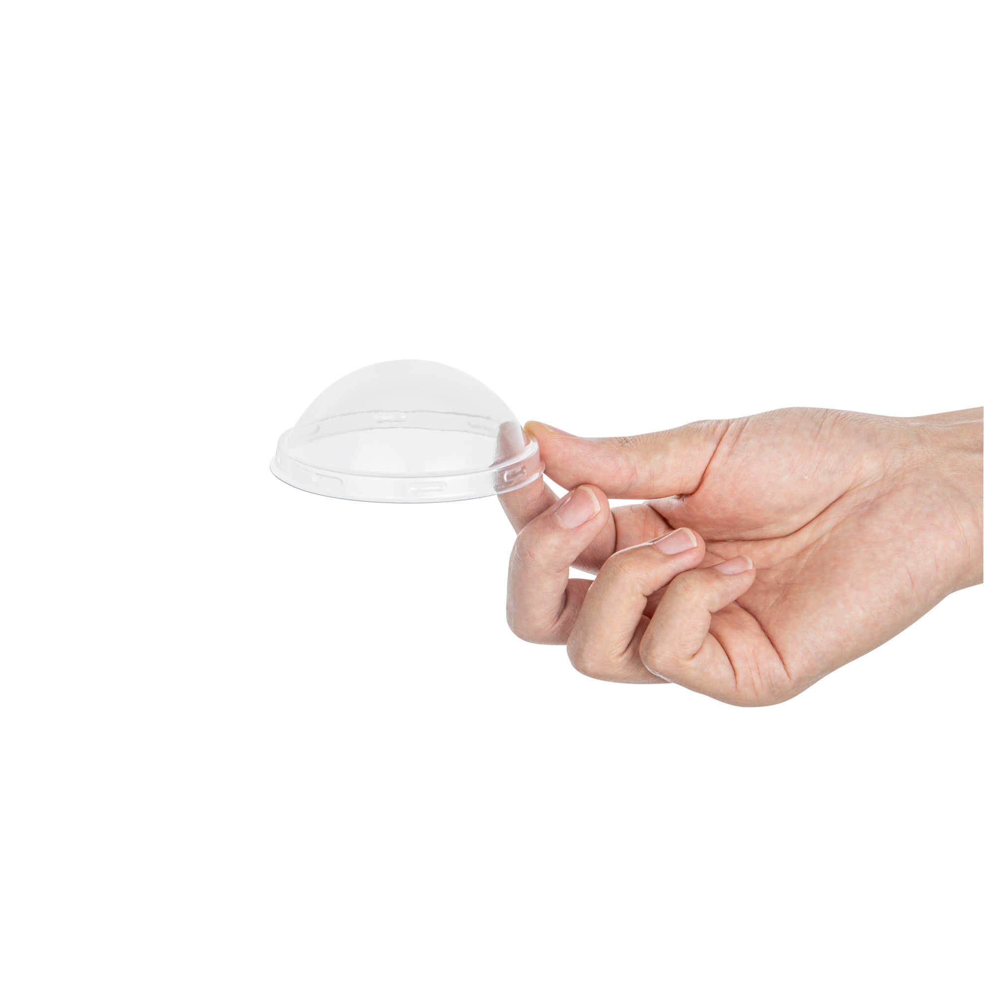 Mini Serve Round Clear Plastic Dome Lid - Fits 6 oz Dessert Cup - 25 count box