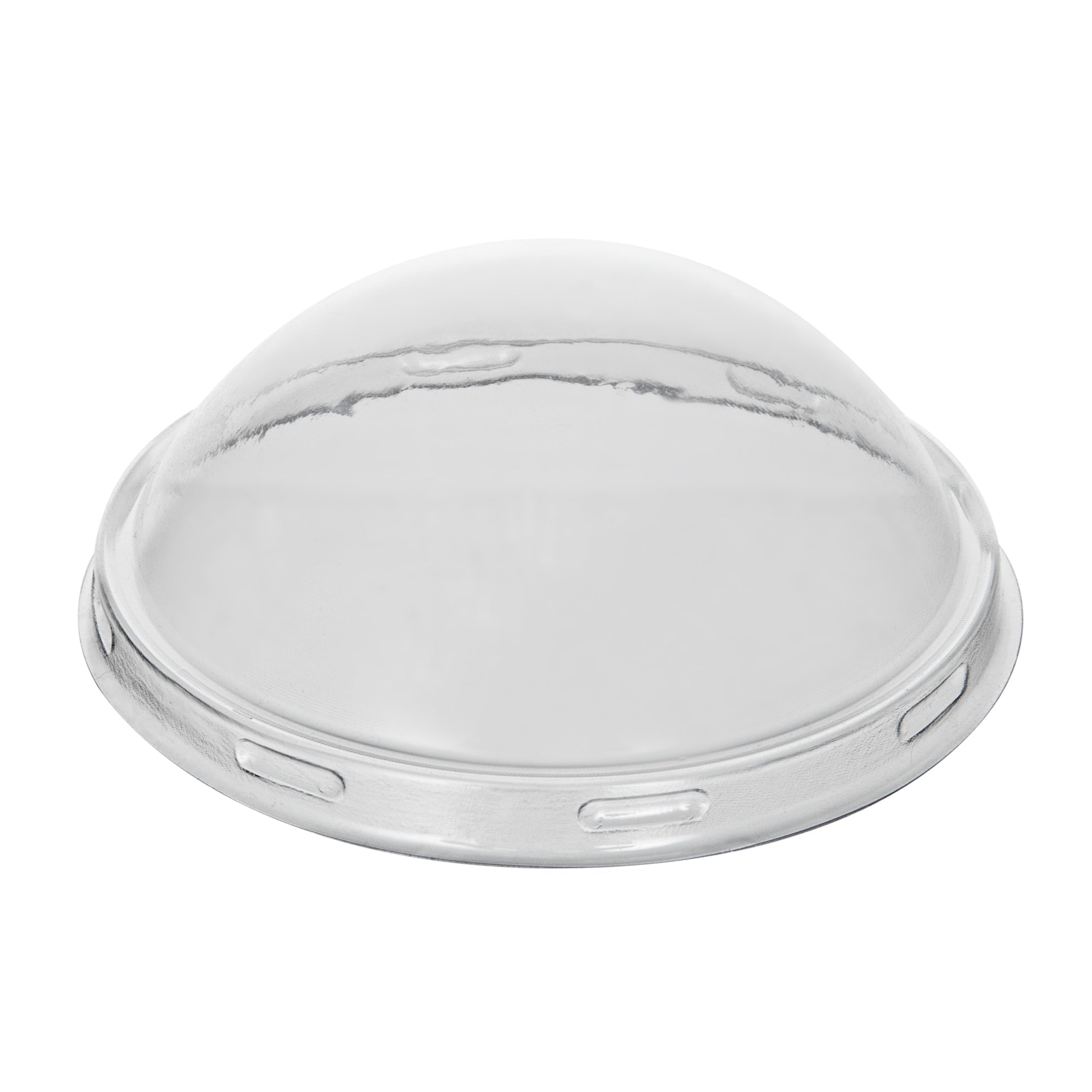 Mini Serve Round Clear Plastic Dome Lid - Fits 6 oz Dessert Cup - 25 count box