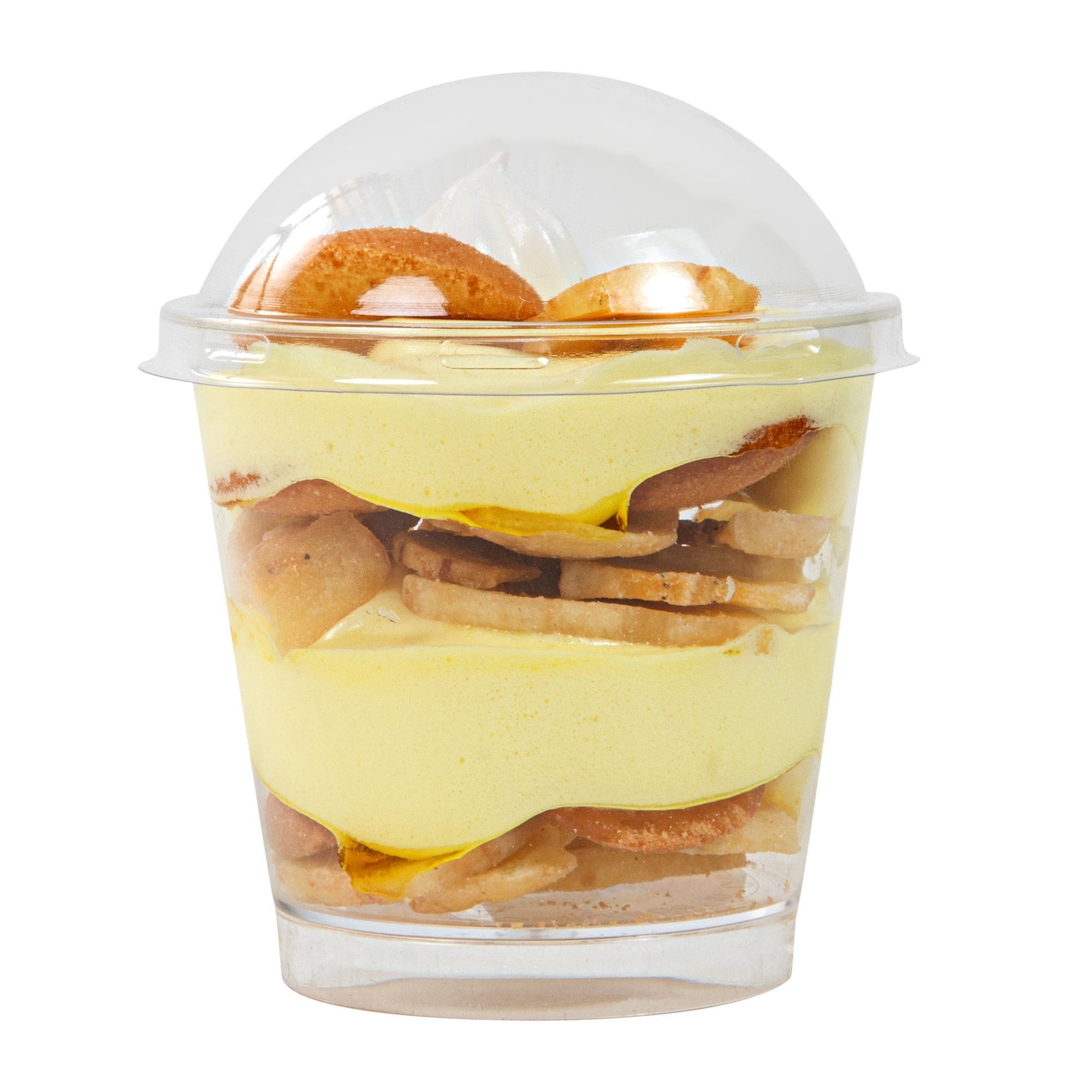 Mini Serve Round Clear Plastic Dome Lid - Fits 6 oz Dessert Cup - 100 count box