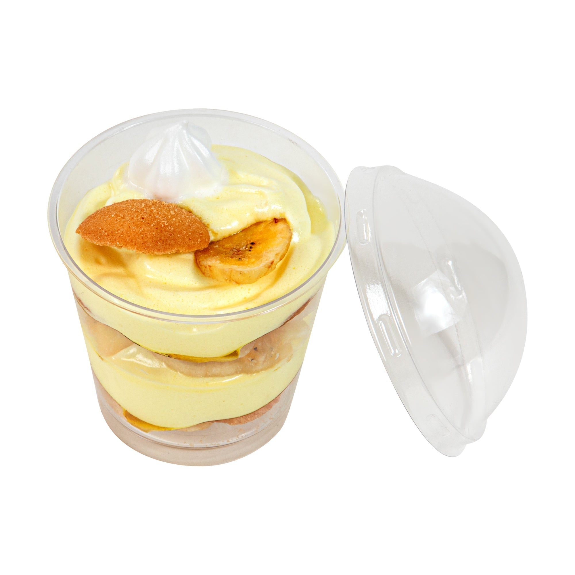Mini Serve Round Clear Plastic Dome Lid - Fits 6 oz Dessert Cup - 100 count box