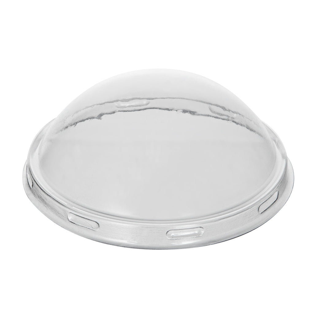 Mini Serve Round Clear Plastic Dome Lid - Fits 6 oz Dessert Cup - 100 count box
