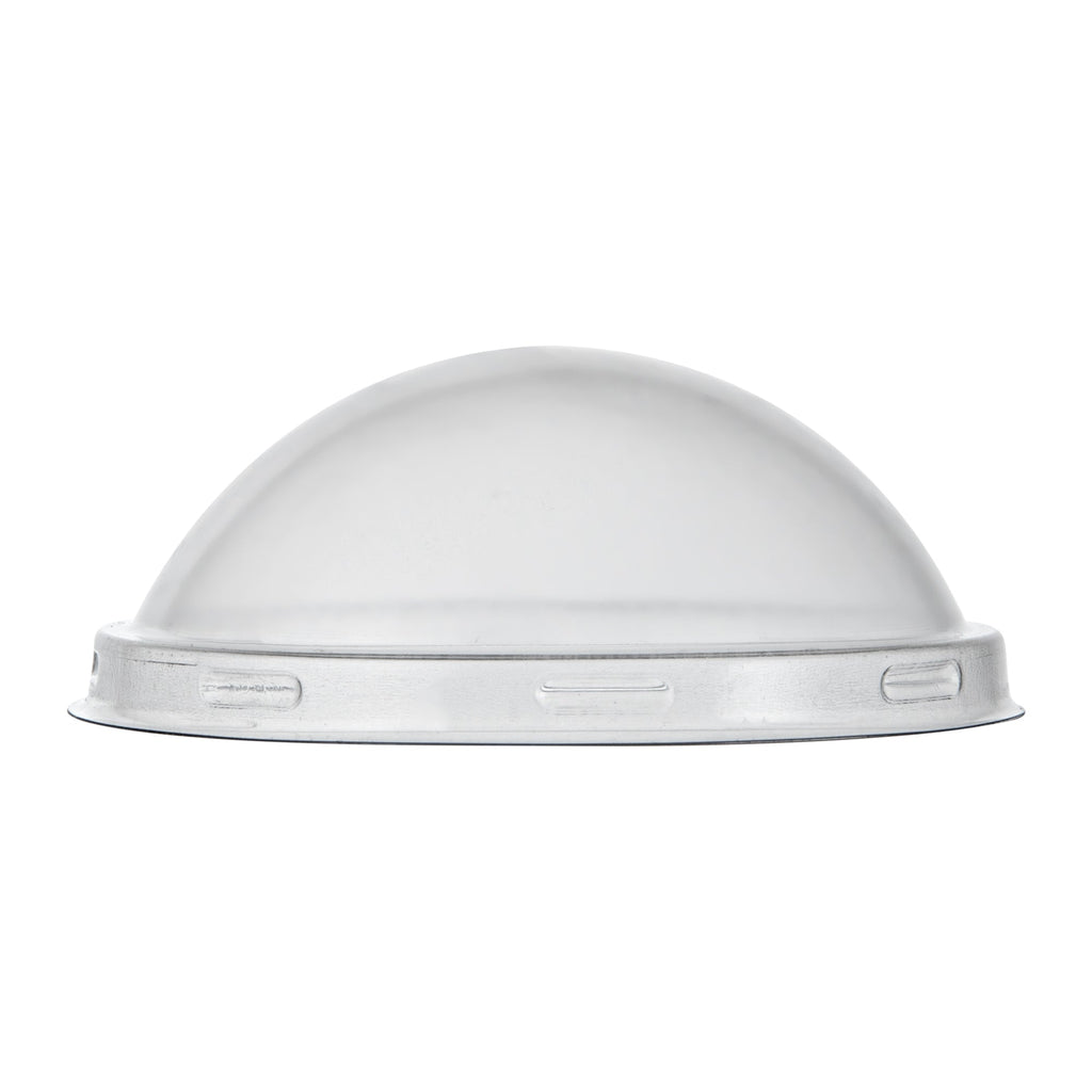Mini Serve Round Clear Plastic Dome Lid - Fits 6 oz Dessert Cup - 100 count box