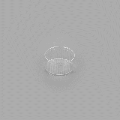 Mini Serve 4 oz Round Clear Plastic Dessert Cup - Fluted - 3'' x 3'' x 1 1/2'' - 25 count box