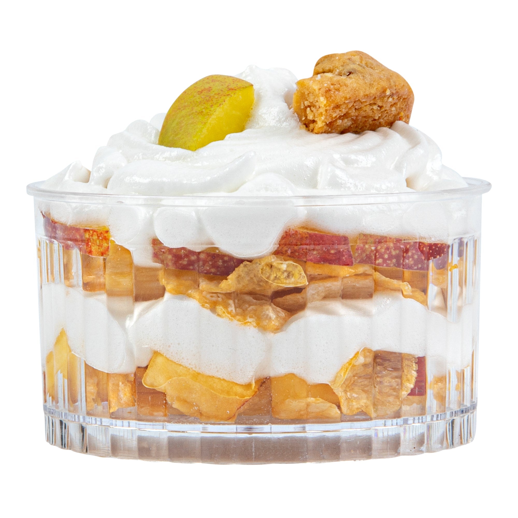 Mini Serve 4 oz Round Clear Plastic Dessert Cup - Fluted - 3'' x 3'' x 1 1/2'' - 100 count box