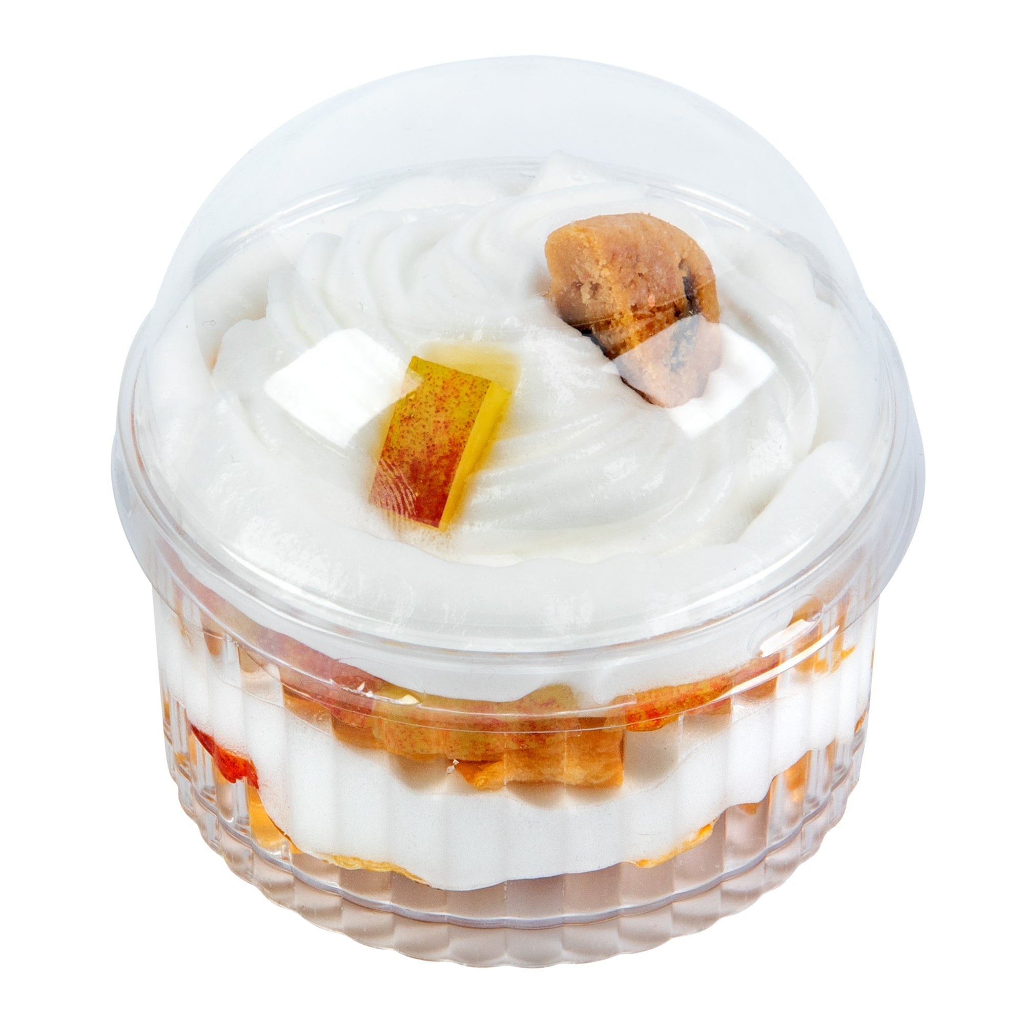 Mini Serve Round Clear Plastic Lid - Fits 4 oz Fluted Dessert Cup - 25 count box