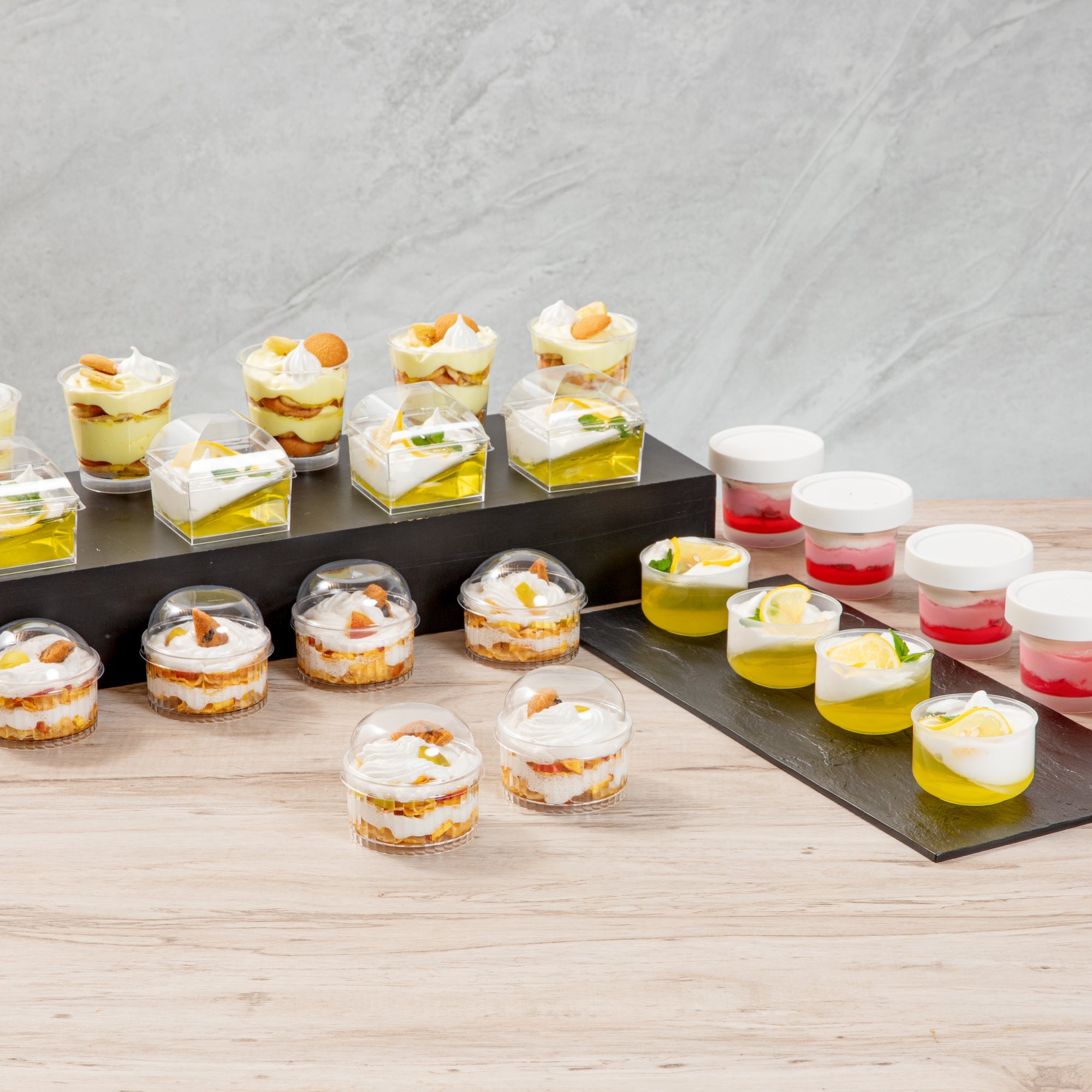 Mini Serve Round Clear Plastic Lid - Fits 4 oz Fluted Dessert Cup - 100 count box