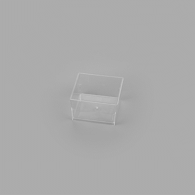 Mini Serve 5 oz Square Clear Plastic Dessert Cup - 2 3/4'' x 2 3/4'' x 1 3/4'' - 25 count box