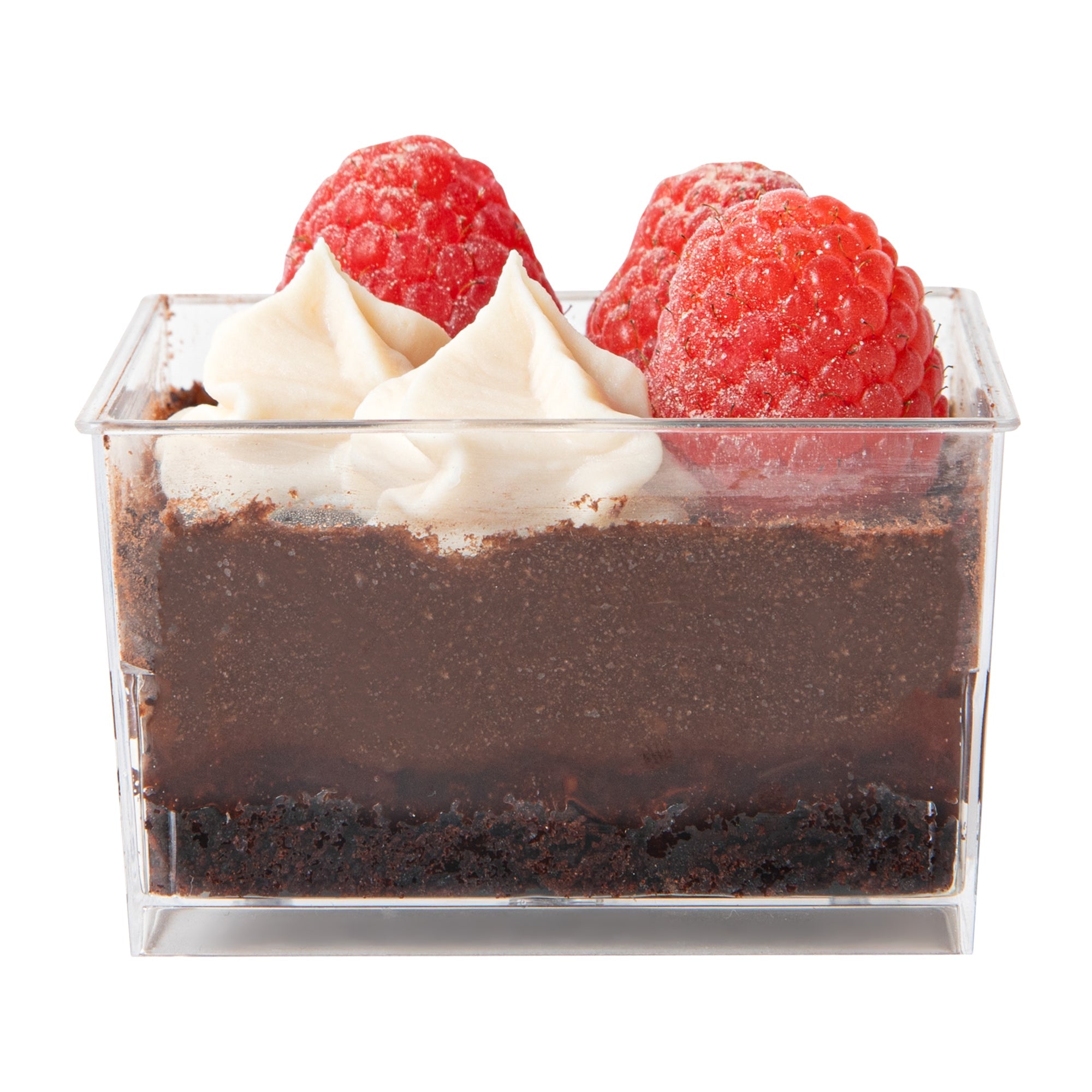 Mini Serve 5 oz Square Clear Plastic Dessert Cup - 2 3/4'' x 2 3/4'' x 1 3/4'' - 100 count box