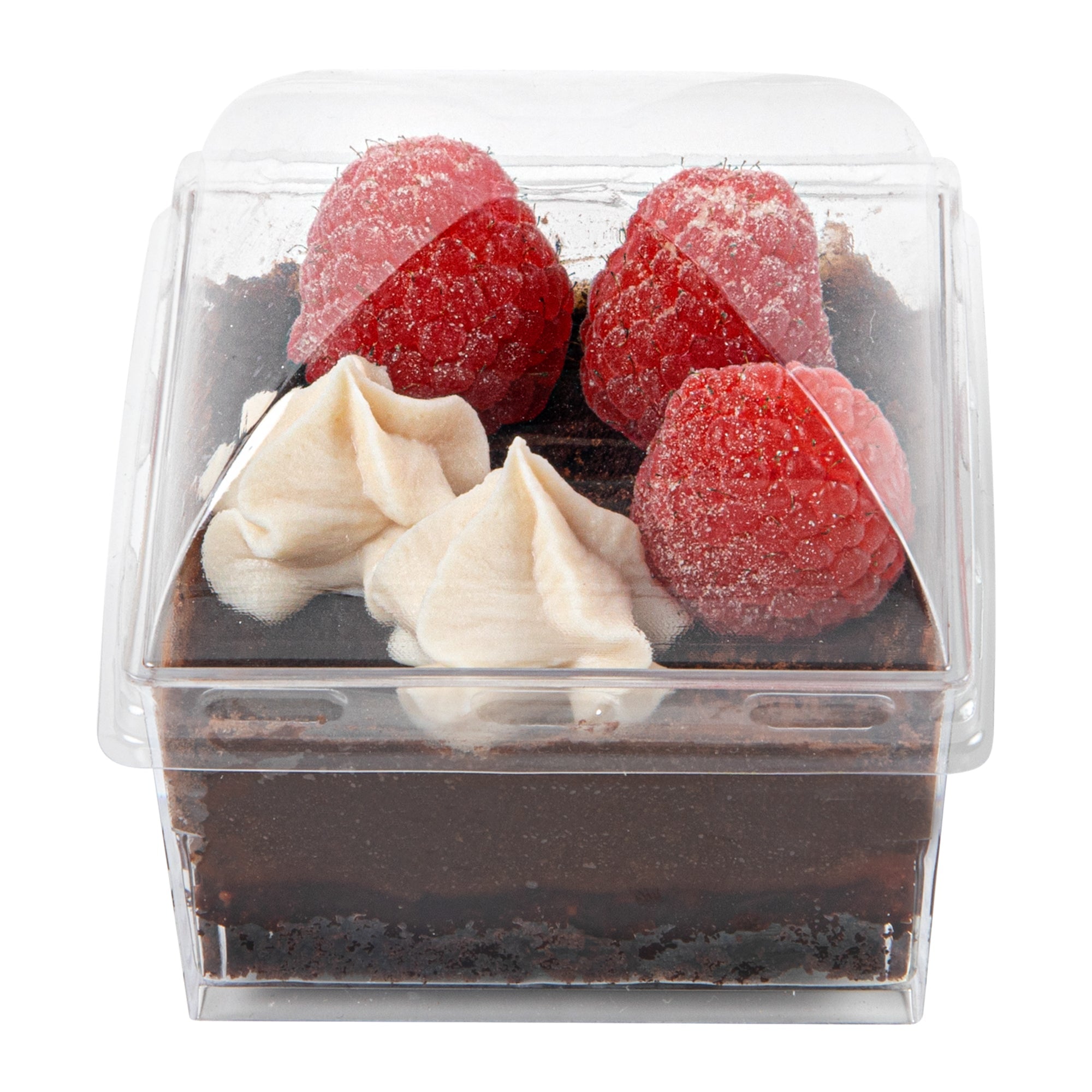 Mini Serve Square Clear Plastic Dome Lid - Fits 5 oz Dessert Cup - 25 count box