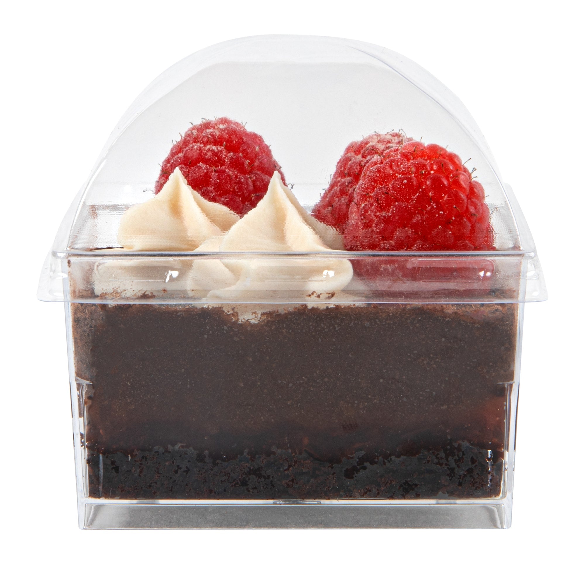 Mini Serve Square Clear Plastic Dome Lid - Fits 5 oz Dessert Cup - 25 count box