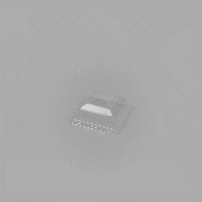 Mini Serve Square Clear Plastic Dome Lid - Fits 5 oz Dessert Cup - 100 count box