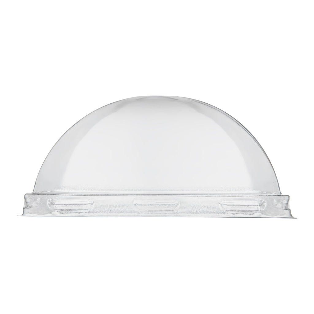 Mini Serve Square Clear Plastic Dome Lid - Fits 5 oz Dessert Cup - 100 count box