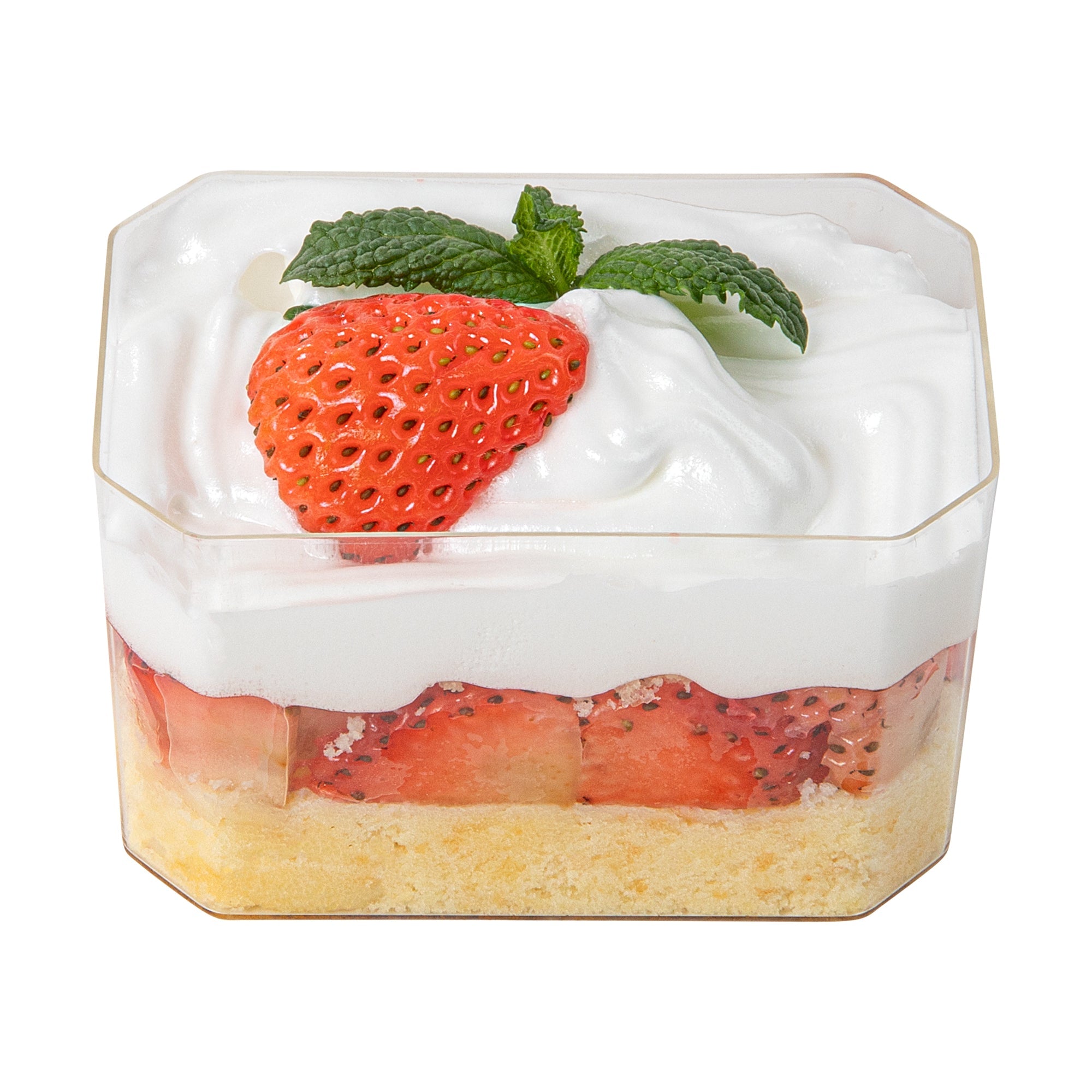 Mini Serve 3 oz Rectangle Clear Plastic Dessert Cup - 3 1/4'' x 2'' x 2'' - 25 count box