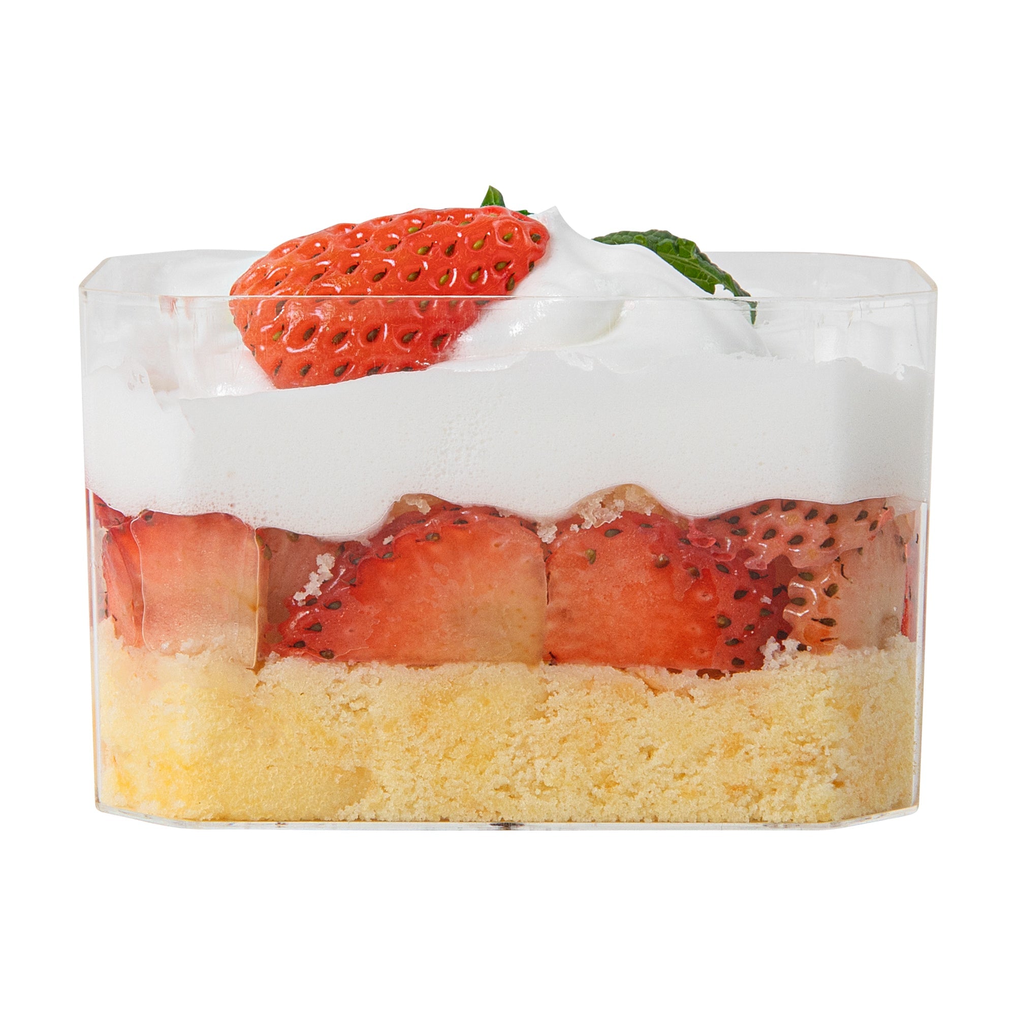 Mini Serve 3 oz Rectangle Clear Plastic Dessert Cup - 3 1/4" x 2" x 2" - 100 count box