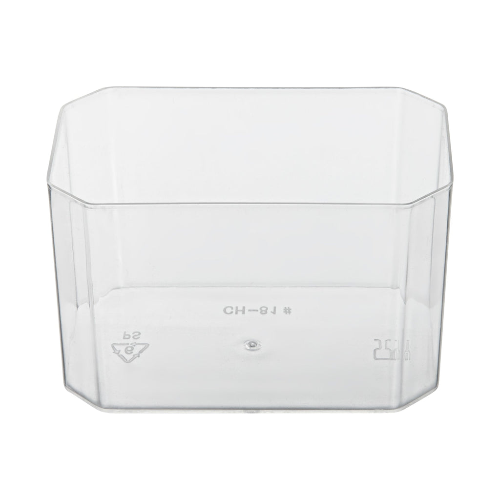 Mini Serve 3 oz Rectangle Clear Plastic Dessert Cup - 3 1/4" x 2" x 2" - 100 count box