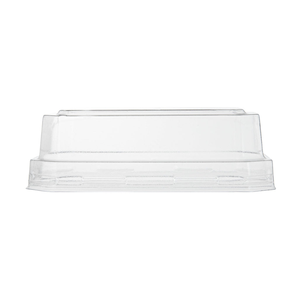 Mini Serve Rectangle Clear Plastic Dome Lid - Fits 3 oz Dessert Cup - 25 count box