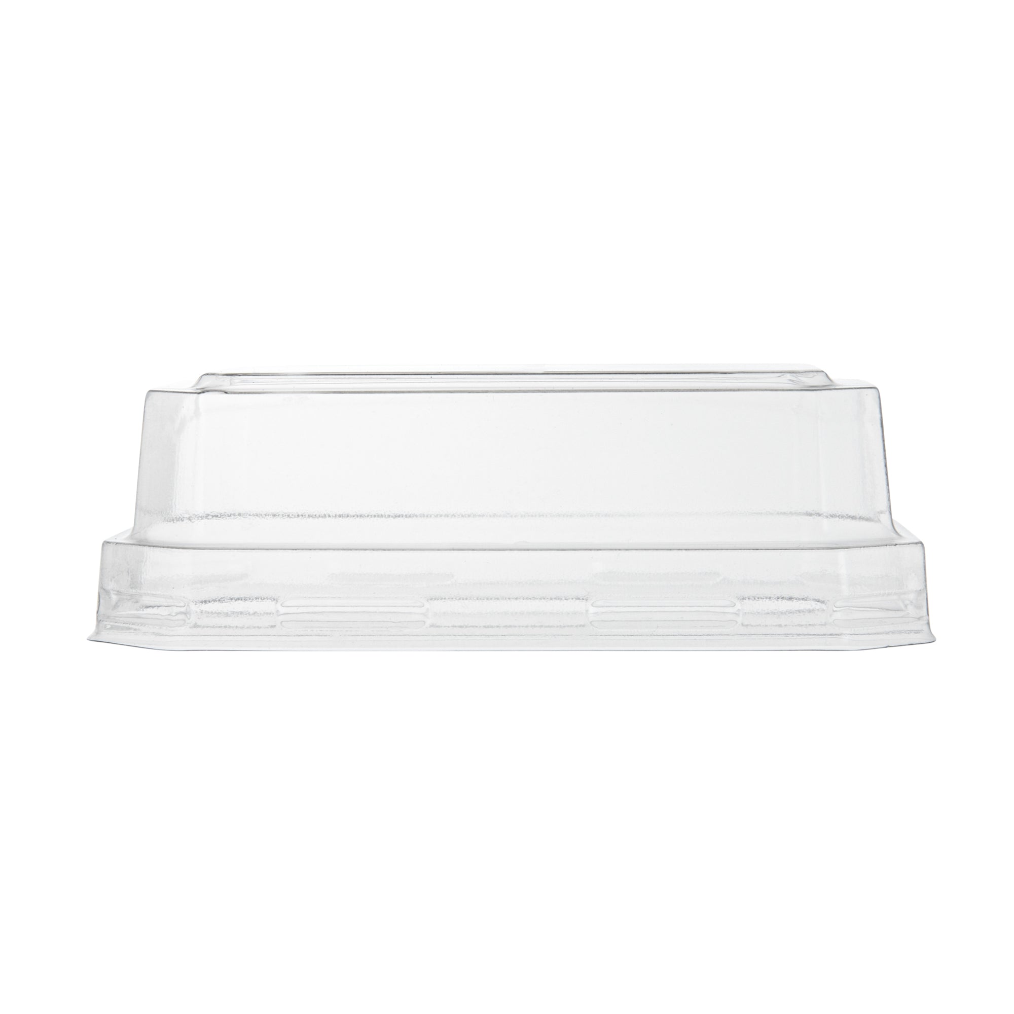 Mini Serve Rectangle Clear Plastic Dome Lid - Fits 3 oz Dessert Cup - 25 count box