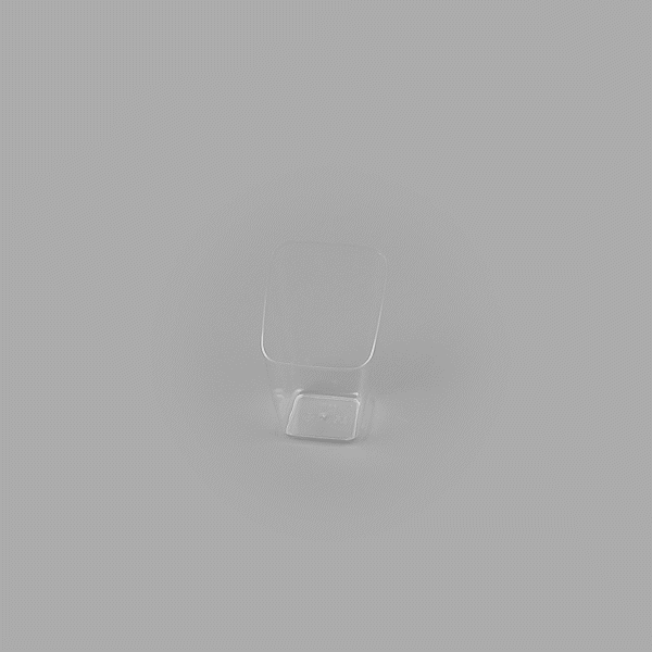 Mini Serve 2 oz Square Clear Plastic Dessert Cup Slanted - 2 1/4'' x 2 1/4'' x 3'' - 100 count box