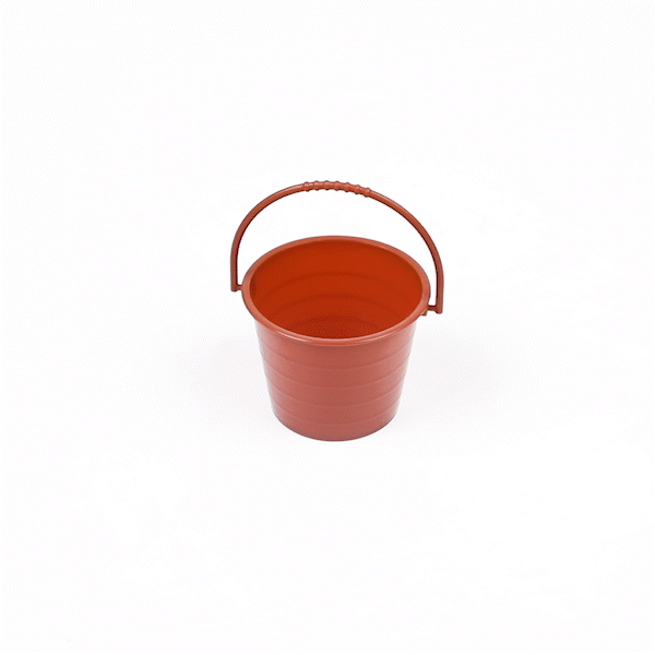 Mini Serve 2 oz Round Brown Plastic Dessert Bucket Cup - 3 1/4'' x 3 1/4'' x 2 1/4'' - 25 count box