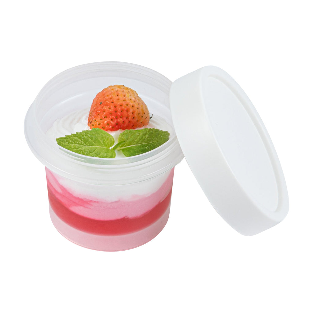 Mini Serve 5 oz Round Clear Plastic Dessert Cup - with Lid - 3'' x 3'' x 2 1/2'' - 100 count box