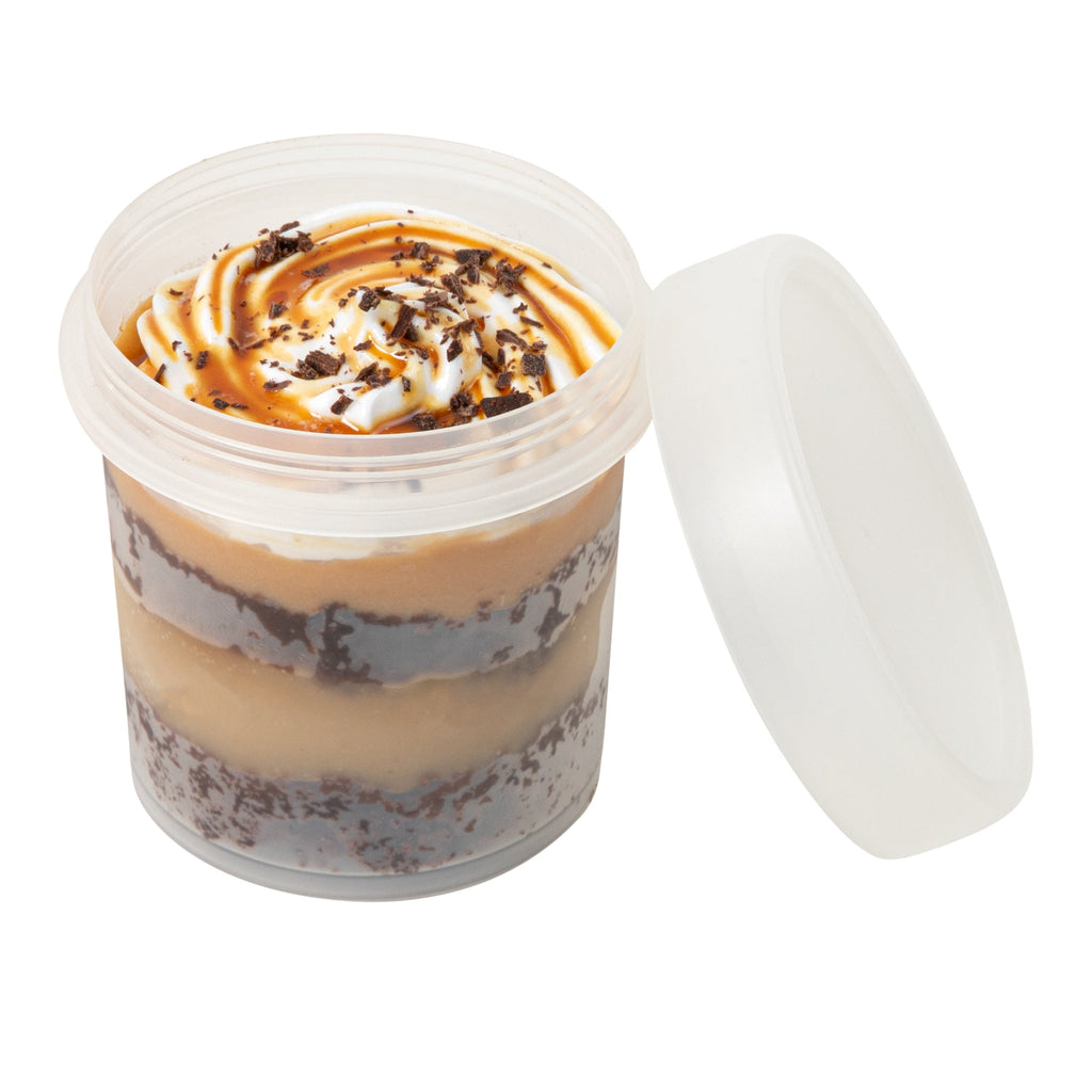 Mini Serve 10 oz Round Clear Plastic Dessert Cup - with Lid - 3 1/2'' x 3 1/2'' x 3 1/2'' - 25 count box
