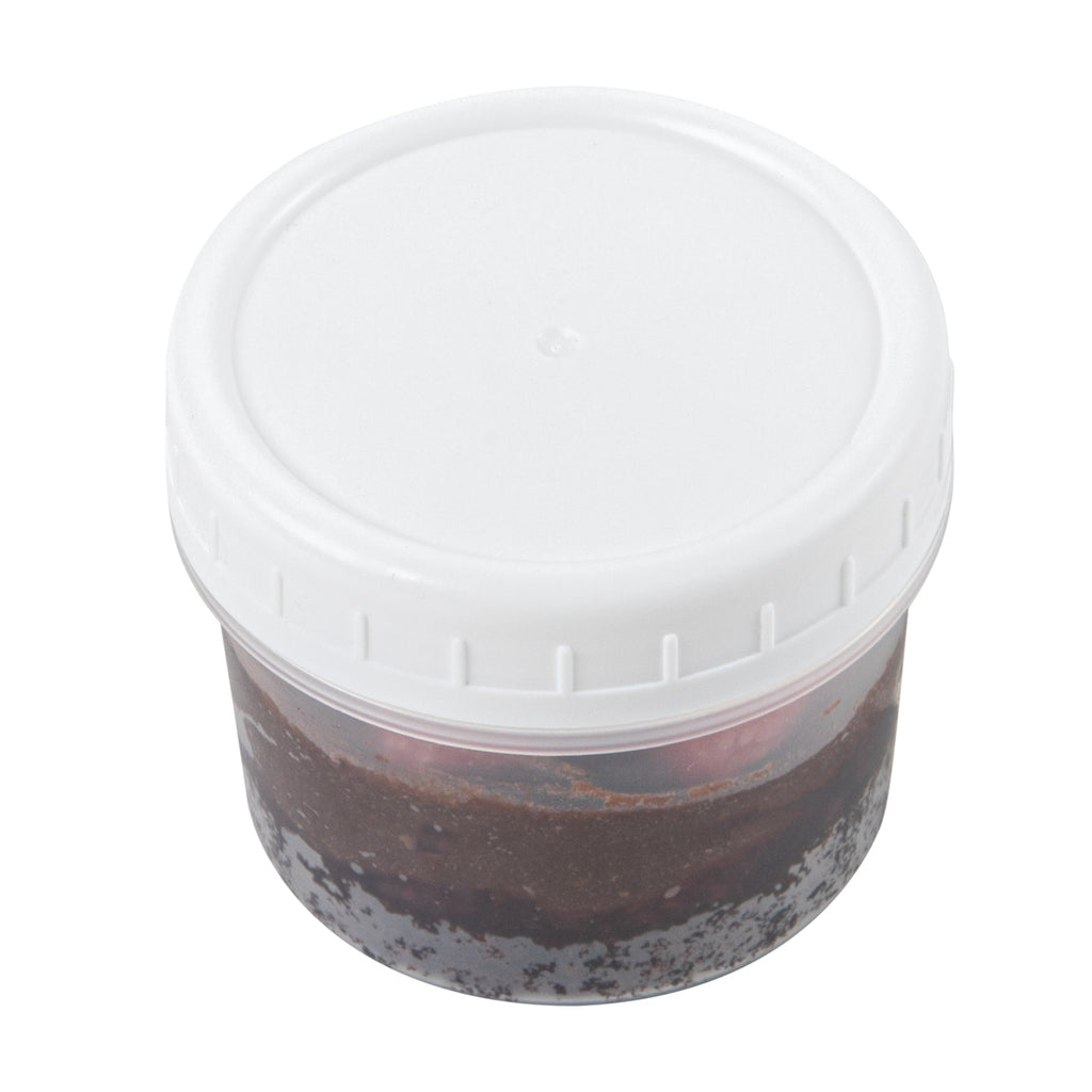 Mini Serve 7 oz Round Clear Plastic Dessert Cup - with Lid - 2 3/4'' x 2 3/4'' x 2 1/2'' - 25 count box
