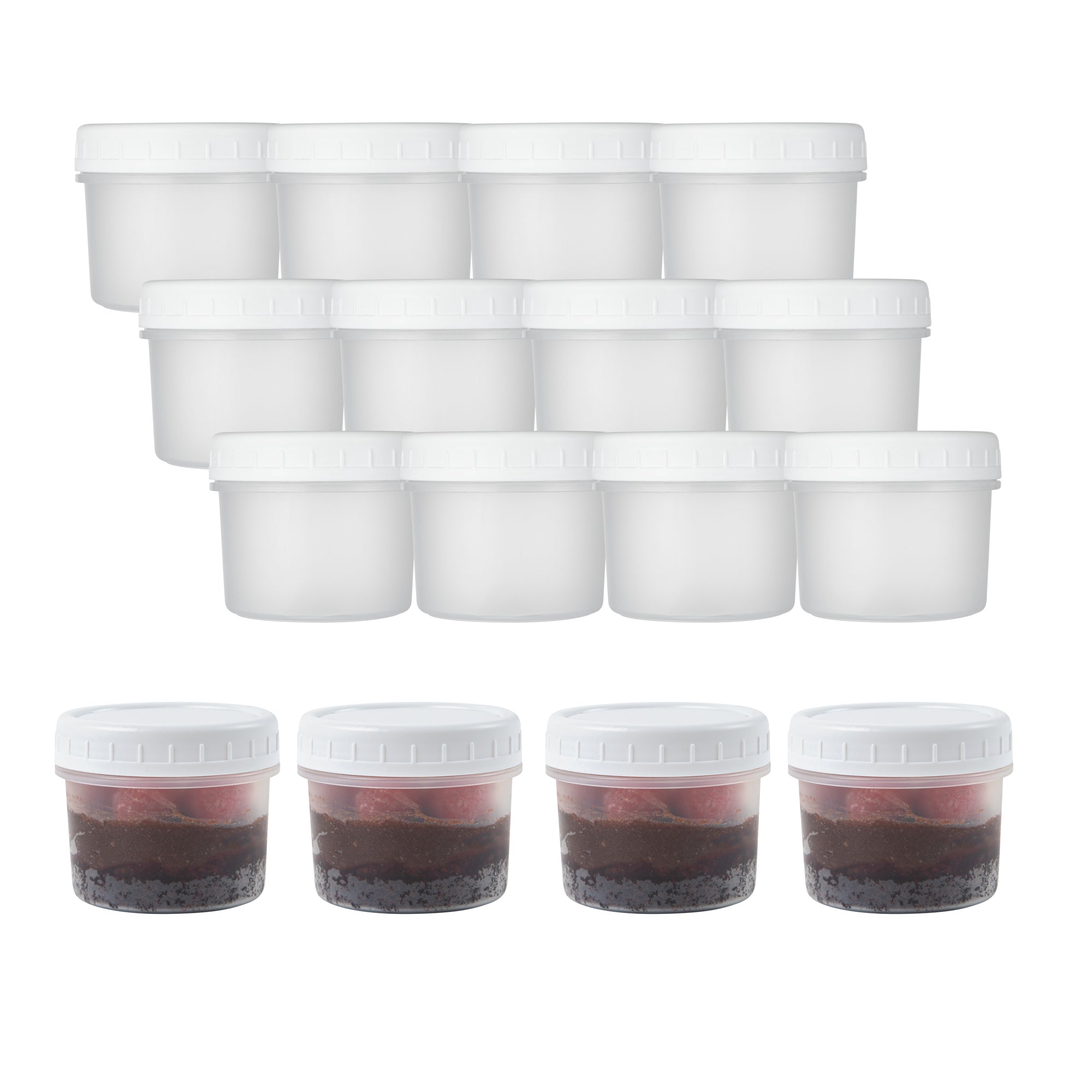 Mini Serve 7 oz Round Clear Plastic Dessert Cup - with Lid - 2 3/4'' x 2 3/4'' x 2 1/2'' - 25 count box