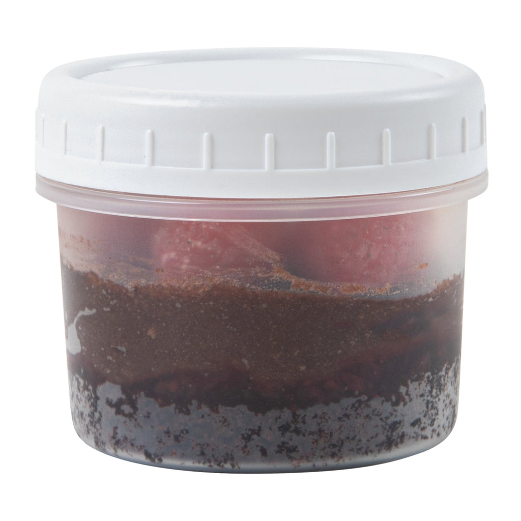 Mini Serve 7 oz Round Clear Plastic Dessert Cup - with Lid - 2 3/4'' x 2 3/4'' x 2 1/2'' - 25 count box