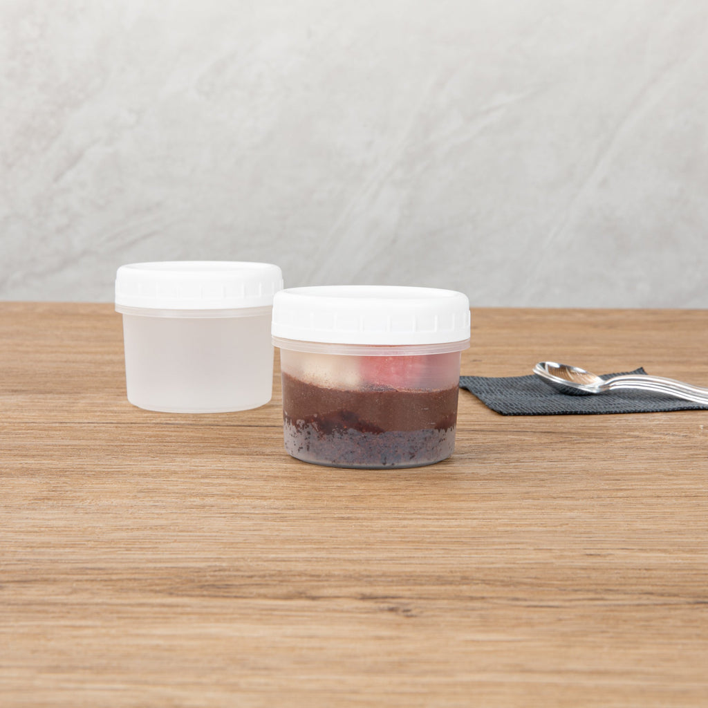 Mini Serve 7 oz Round Clear Plastic Dessert Cup - with Lid - 2 3/4'' x 2 3/4'' x 2 1/2'' - 100 count box