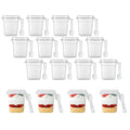 Mini Serve 7 oz Square Clear Plastic Dessert Cup - with Lid and Spoon - 3 1/4'' x 3 1/4'' x 3 1/2'' - 25 count box