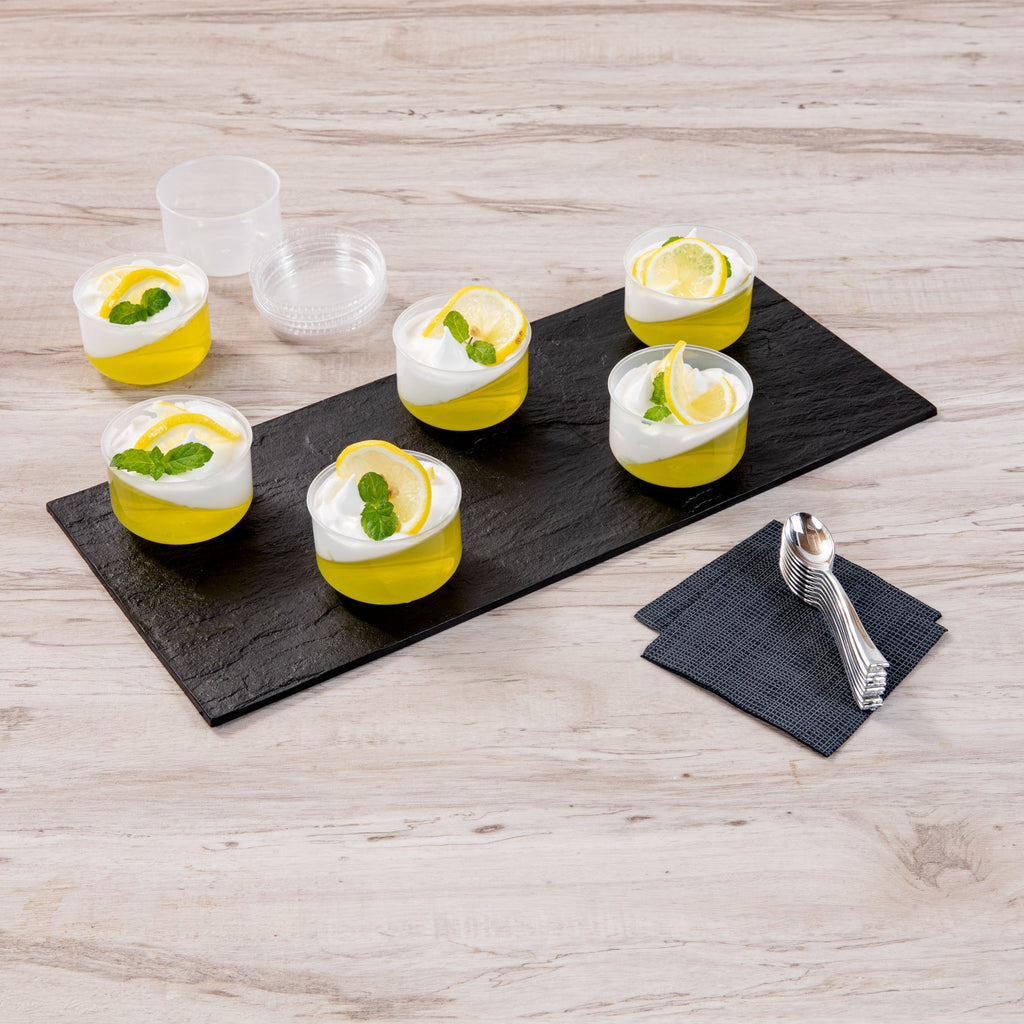 Mini Serve 4 oz Round Clear Plastic Dessert Cup - 2 3/4'' x 2 1/2'' x 1 3/4'' - 100 count box
