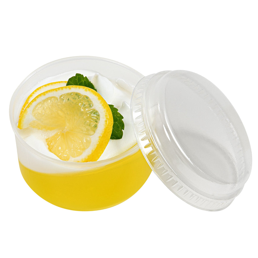 Mini Serve Round Clear Plastic Dome Lid - Fits 4 oz Dessert Cup - 25 count box