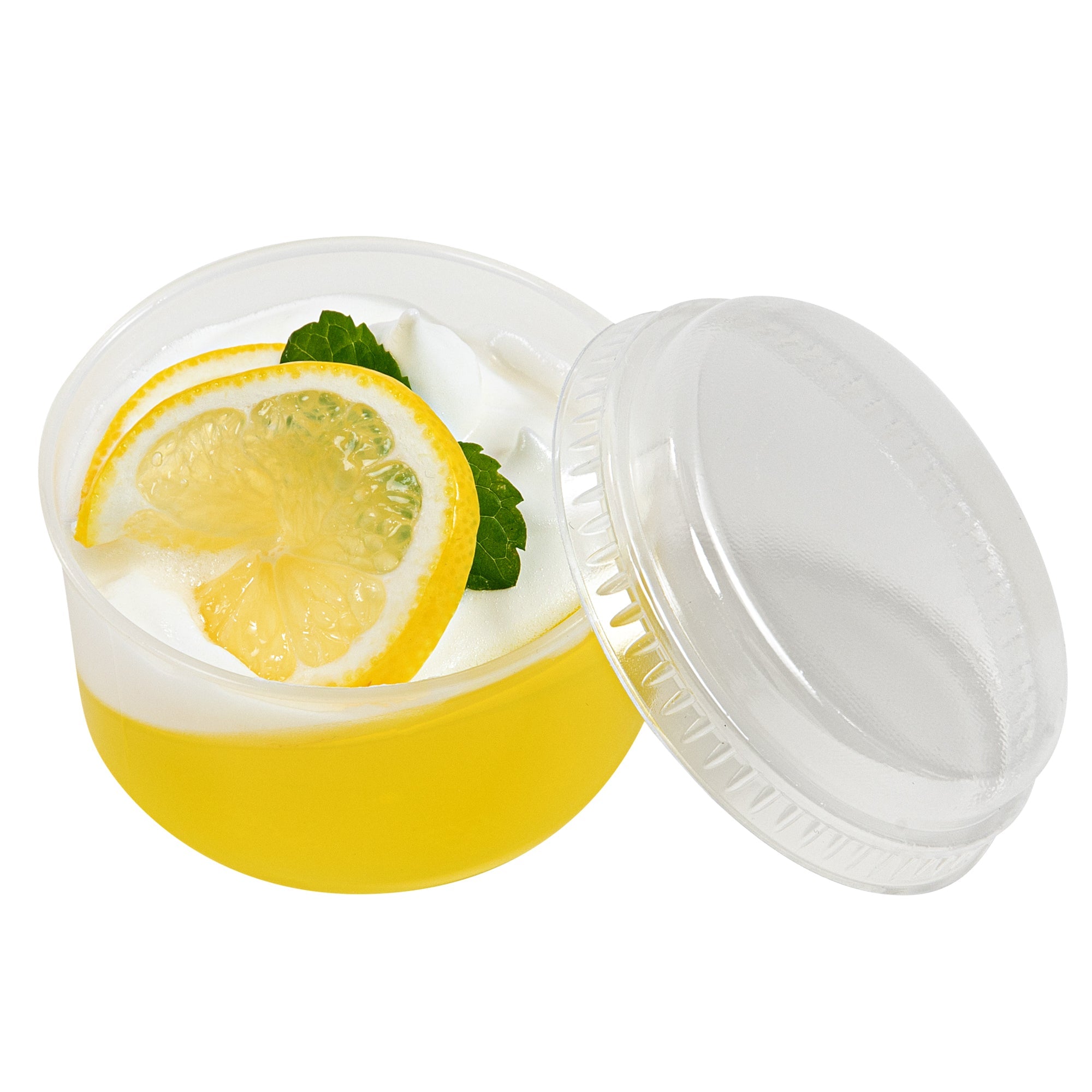 Mini Serve Round Clear Plastic Dome Lid - Fits 4 oz Dessert Cup - 25 count box