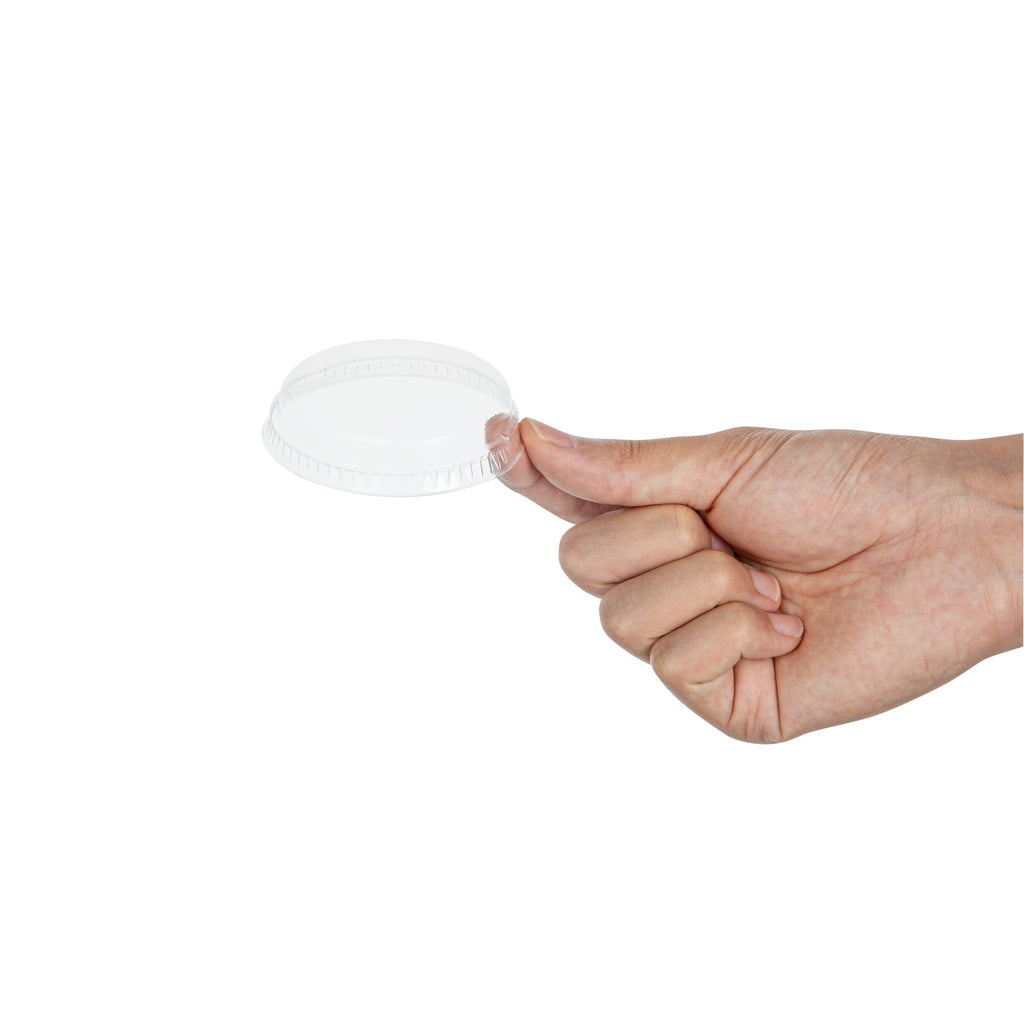 Mini Serve Round Clear Plastic Dome Lid - Fits 4 oz Dessert Cup - 25 count box
