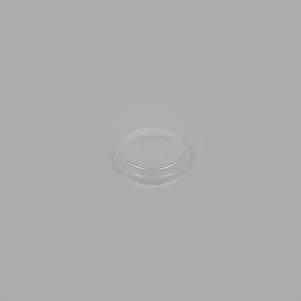 Mini Serve Round Clear Plastic Dome Lid - Fits 4 oz Dessert Cup - 25 count box