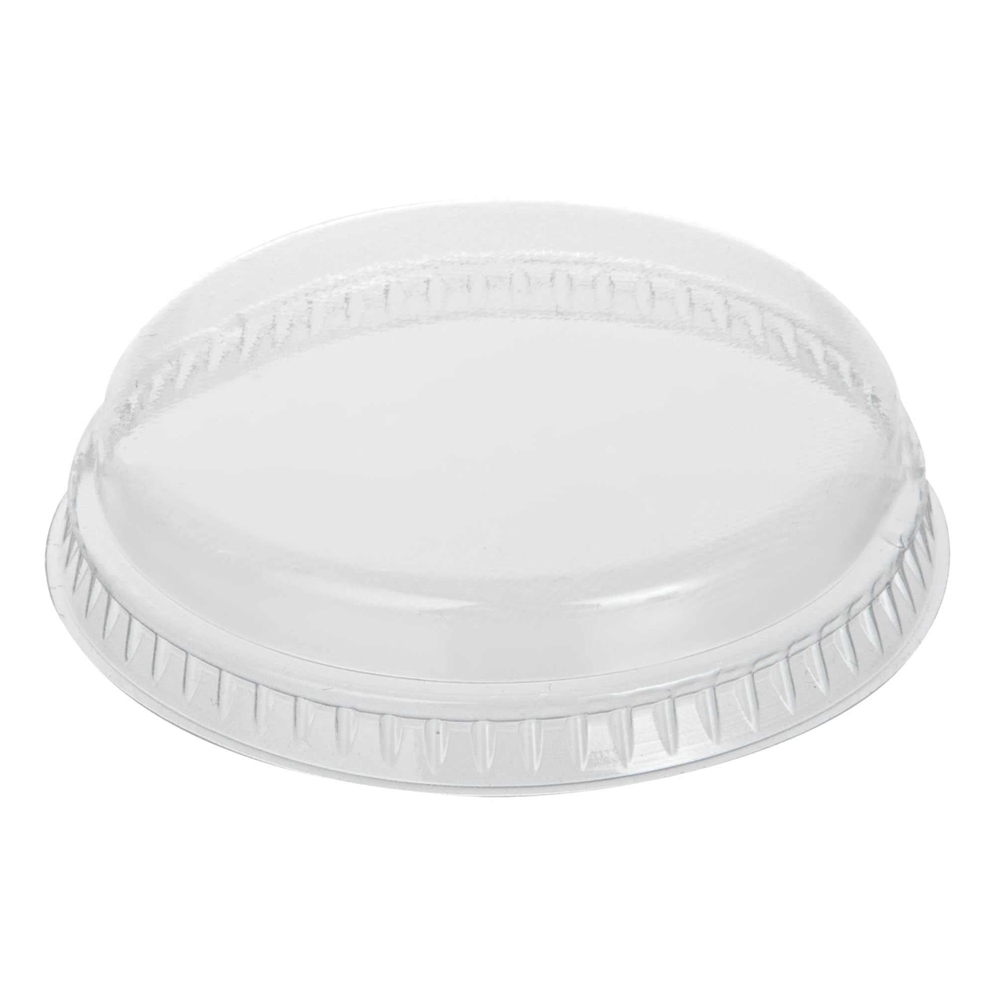 Mini Serve Round Clear Plastic Dome Lid - Fits 4 oz Dessert Cup - 25 count box