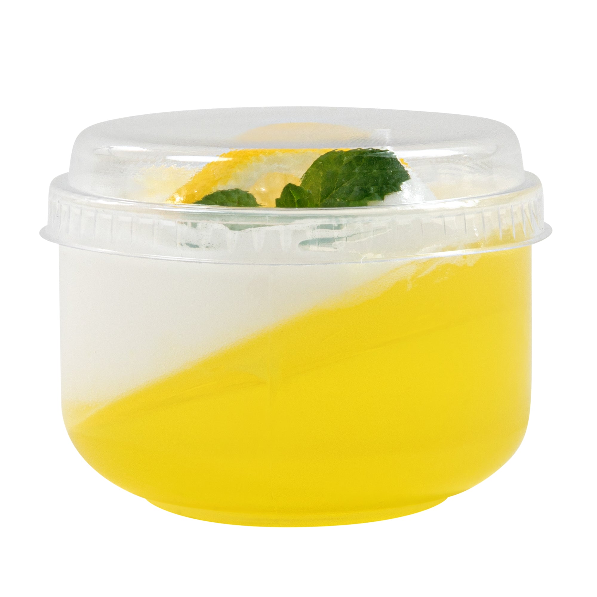 Mini Serve Round Clear Plastic Dome Lid - Fits 4 oz Dessert Cup - 100 count box