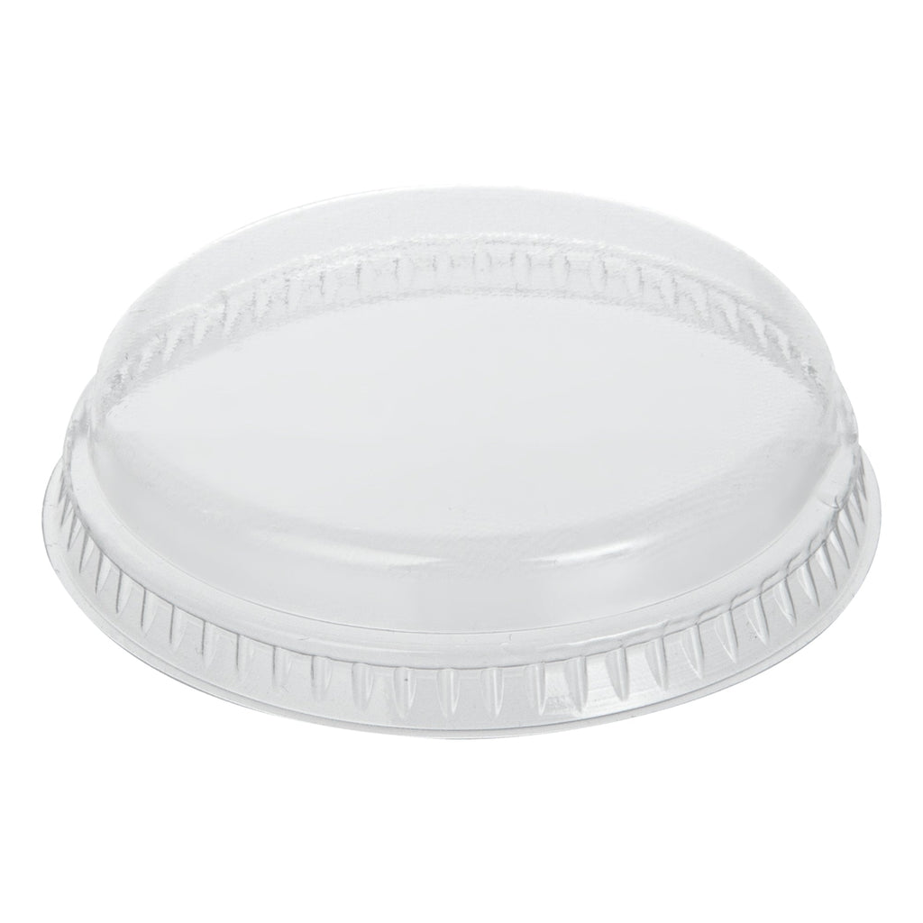 Mini Serve Round Clear Plastic Dome Lid - Fits 4 oz Dessert Cup - 100 count box