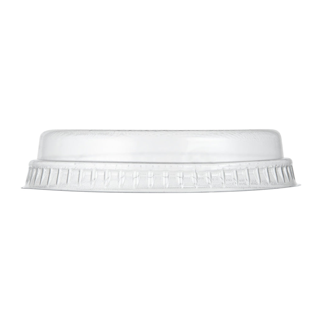 Mini Serve Round Clear Plastic Dome Lid - Fits 4 oz Dessert Cup - 100 count box