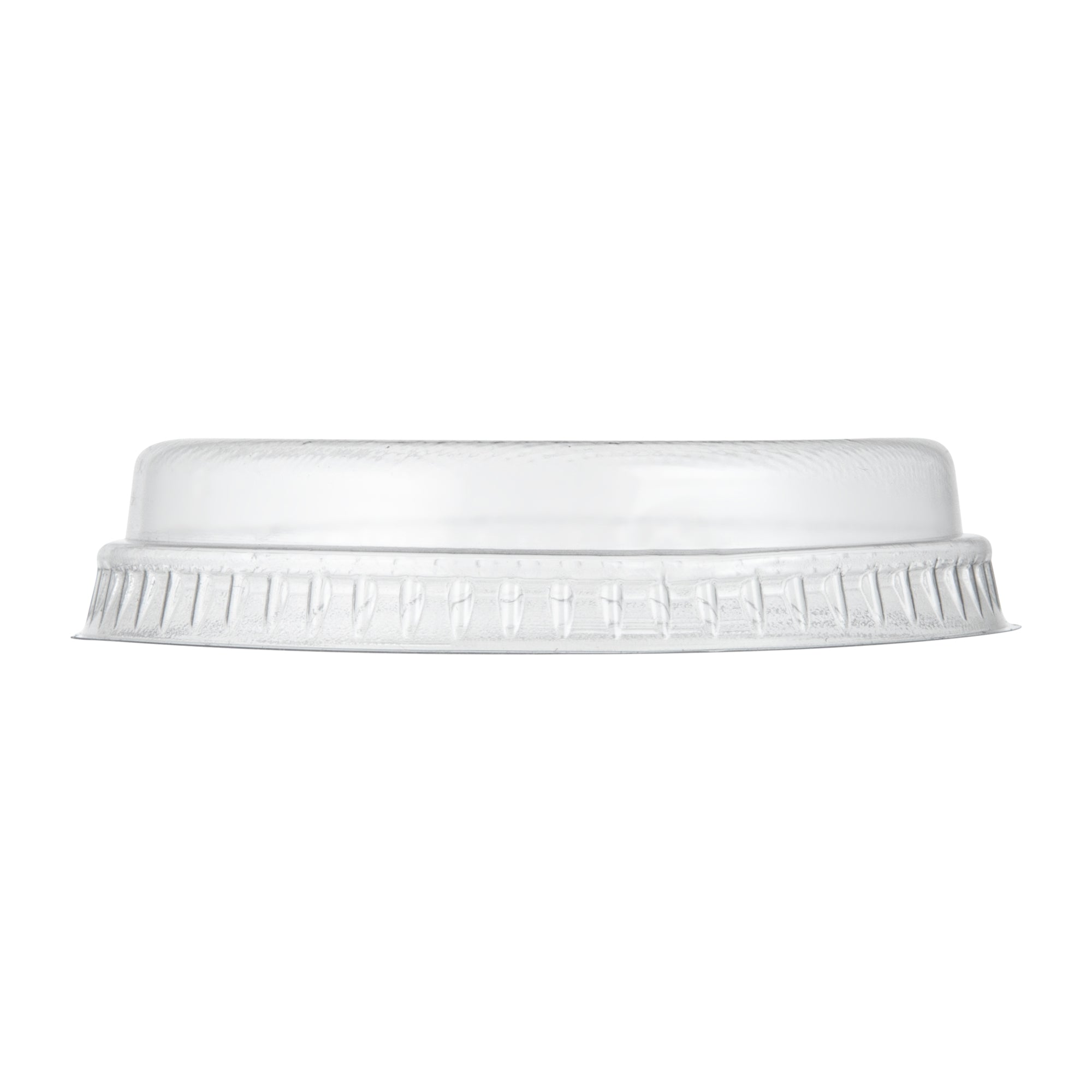 Mini Serve Round Clear Plastic Dome Lid - Fits 4 oz Dessert Cup - 100 count box