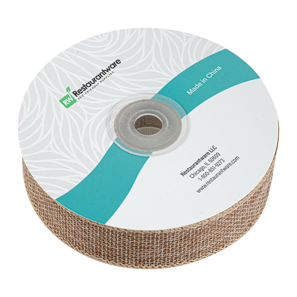 Gift Tek Natural Cotton Linen Ribbon - Single Face - 1" x 10 yds - 1 count box