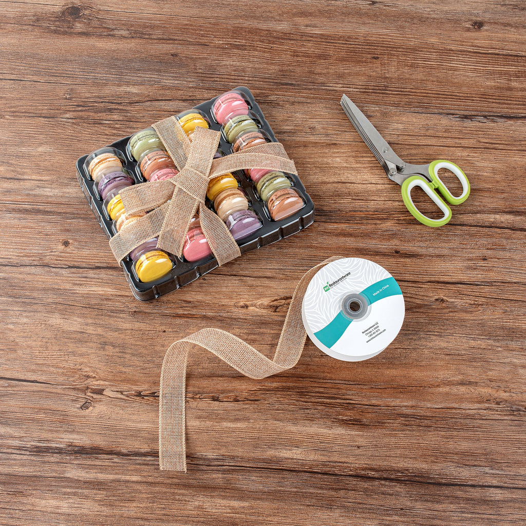 Gift Tek Natural Cotton Linen Ribbon - Single Face - 1" x 10 yds - 1 count box