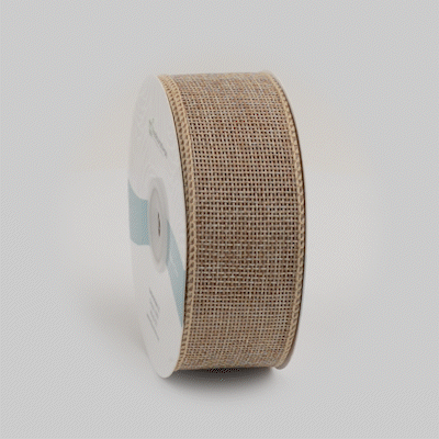 Gift Tek Natural Cotton Linen Ribbon - Single Face - 1 1/2" x 10 yds - 1 count box