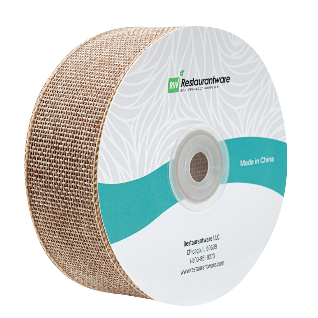 Gift Tek Natural Cotton Linen Ribbon - Single Face - 1 1/2" x 10 yds - 10 count box